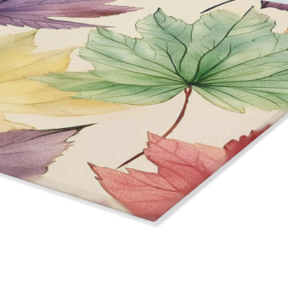 Autumn Floral Glass Cutting Board