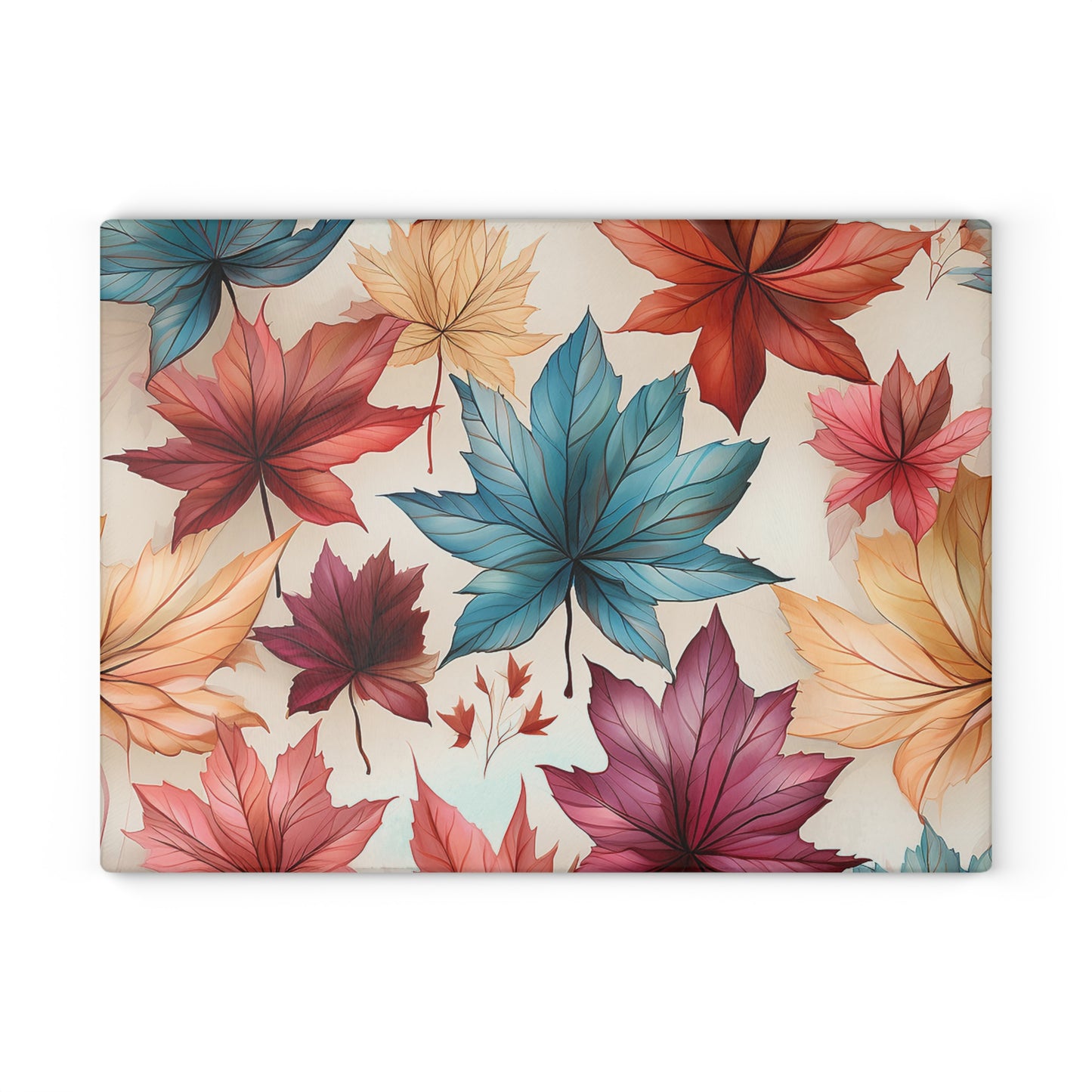 Autumn Floral Glass Cutting Board