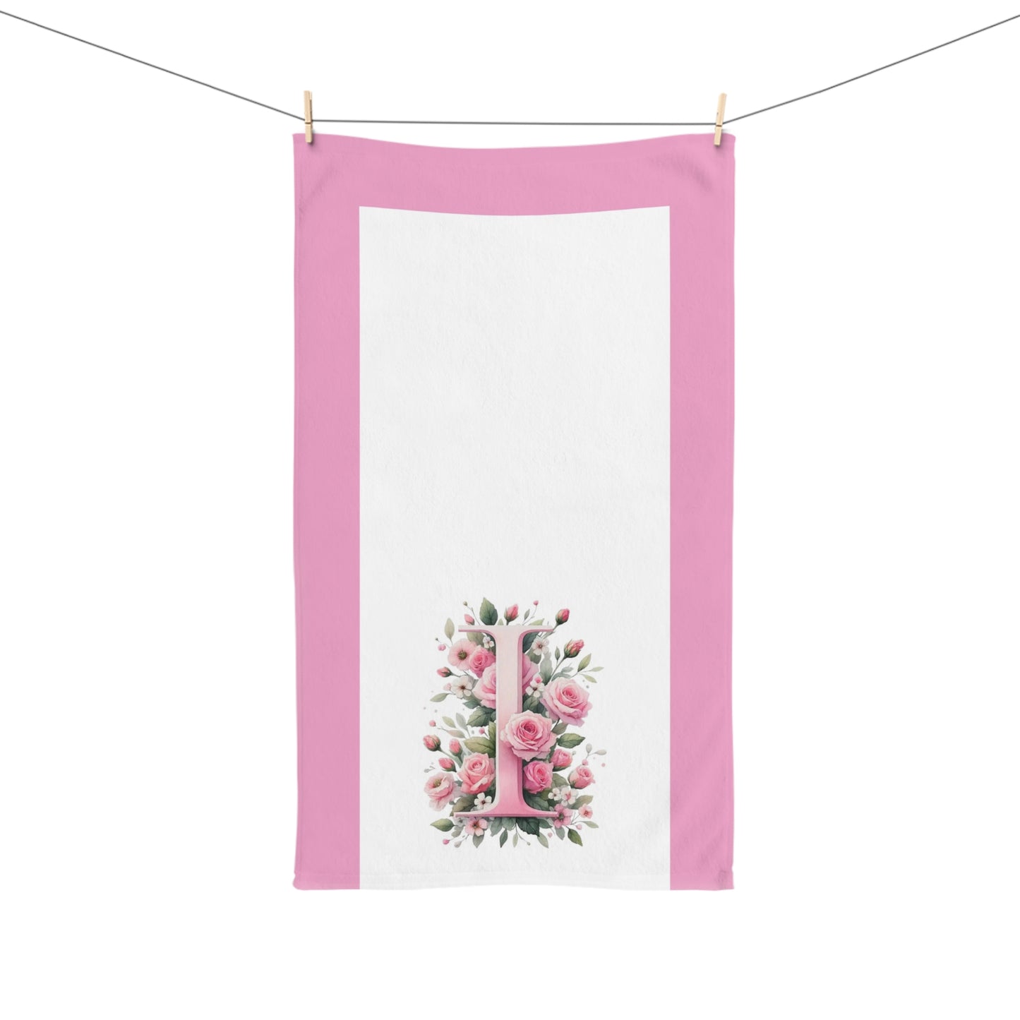 Alphabet Flowers Bathroom Hand Towel