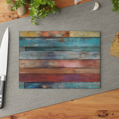 Wooden Print Glass Cutting Board