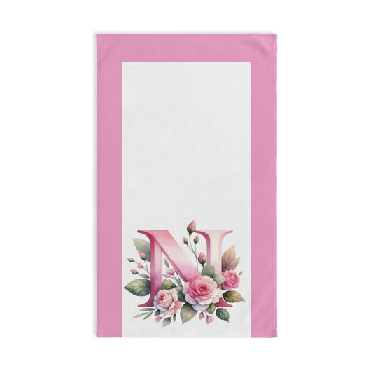 Alphabet Flowers Bathroom Hand Towel