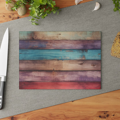 Wooden Print Glass Cutting Board