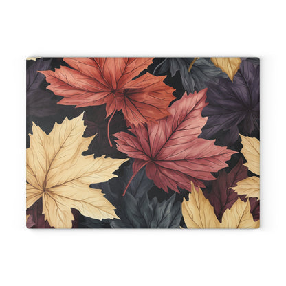 Autumn Floral Glass Cutting Board