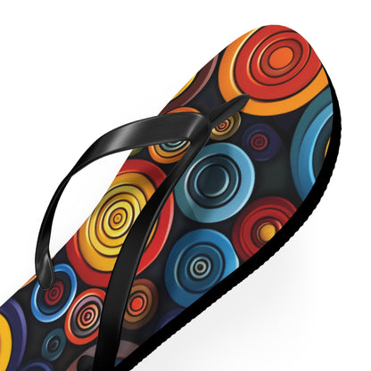 Abstract Decorative Circles Pattern Flip-Flops