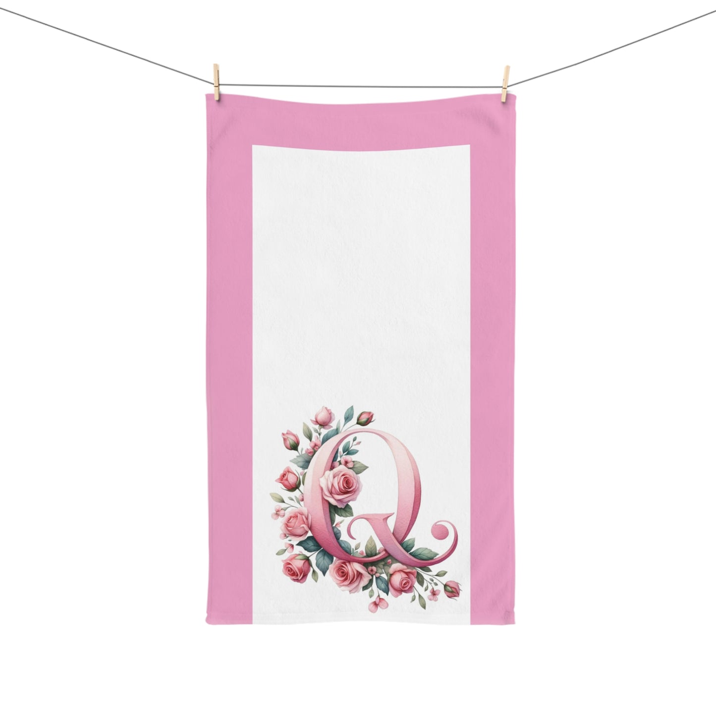 Alphabet Flowers Bathroom Hand Towel