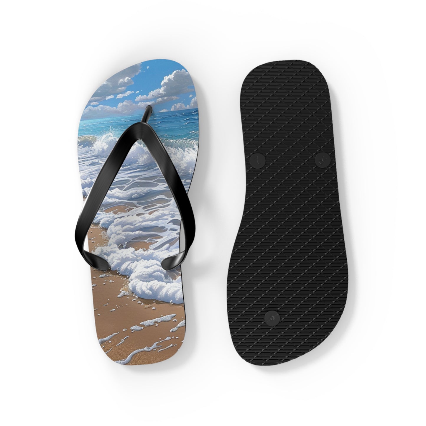 Sand Shore Ocean Waves Flip-Flops