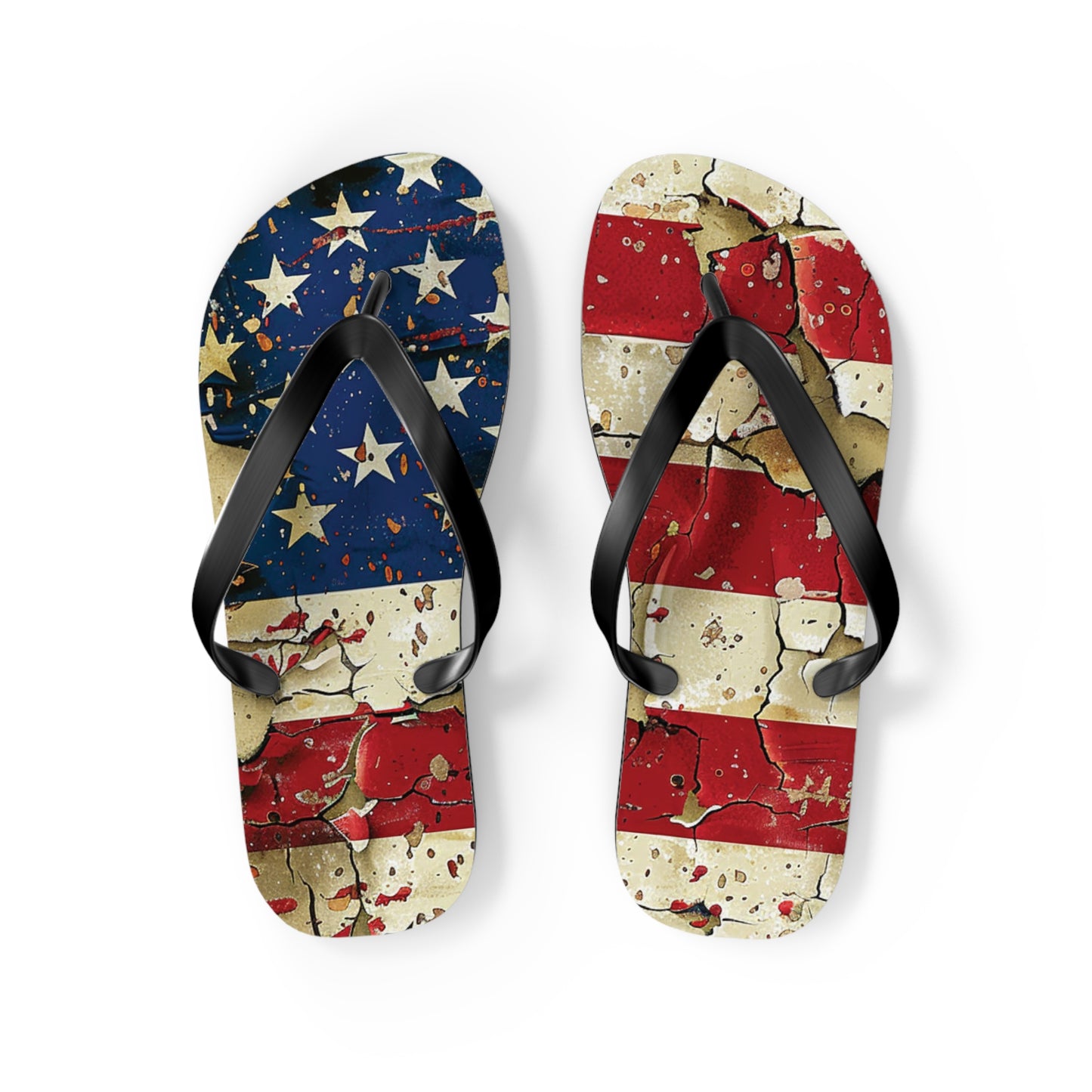 Distressed American Flag Flip-Flops