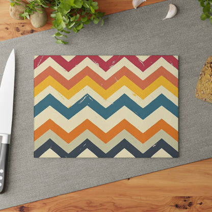 Chevron Print Glass Cutting Board