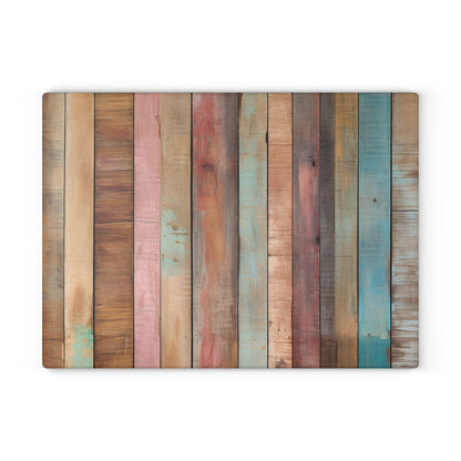 Wooden Print Glass Cutting Board