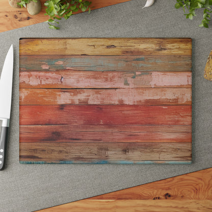 Wooden Print Glass Cutting Board