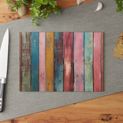 Wooden Print Glass Cutting Board