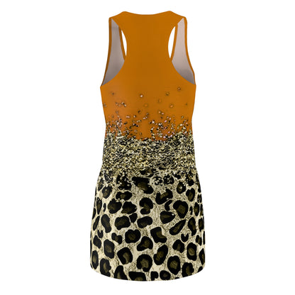 Leopard Pattern Women's Cut & Sew Racerback Dress