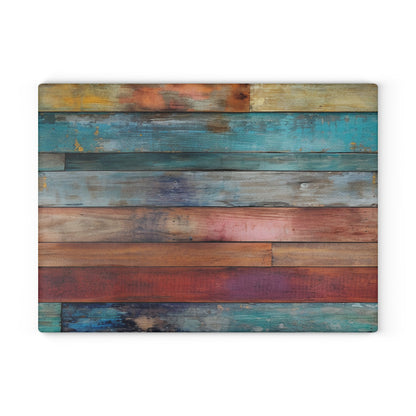 Wooden Print Glass Cutting Board