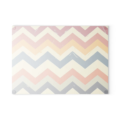 Chevron Print Glass Cutting Board