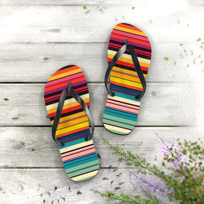 Colorful Stripes Flip-Flops