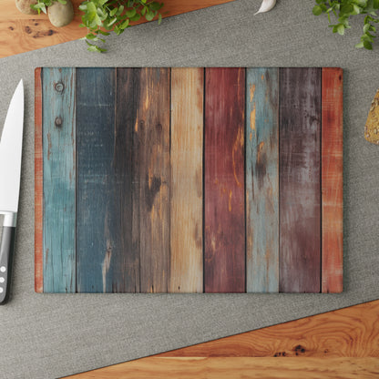 Wooden Print Glass Cutting Board