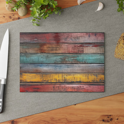 Wooden Print Glass Cutting Board