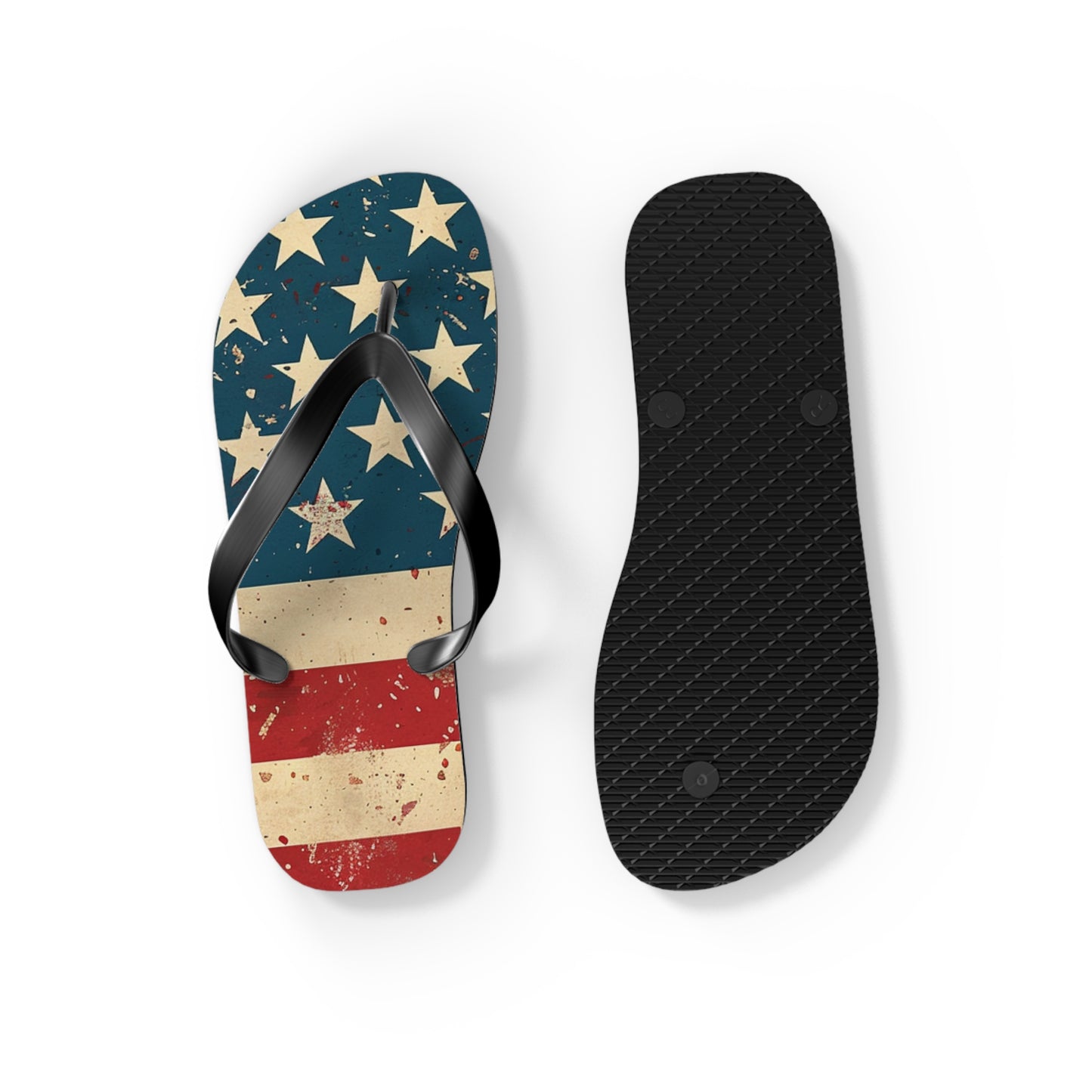 Distressed American Flag Flip-Flops