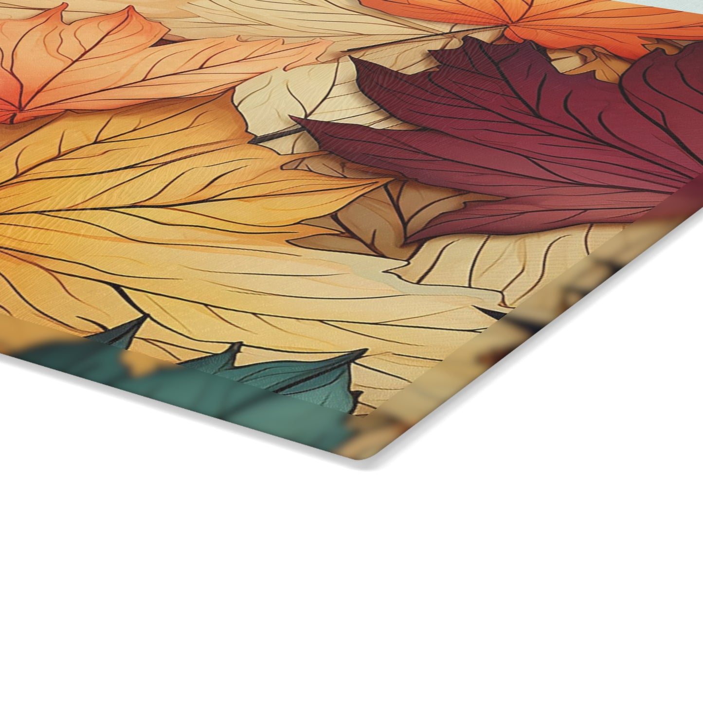 Autumn Floral Glass Cutting Board