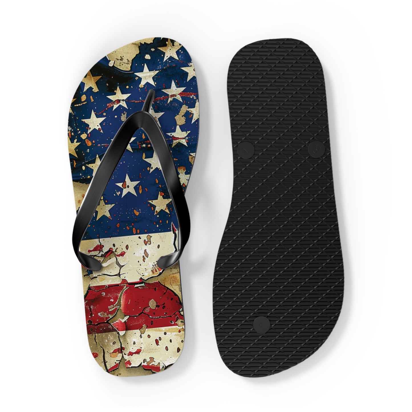 Distressed American Flag Flip-Flops