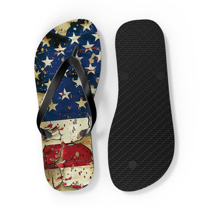 Distressed American Flag Flip-Flops