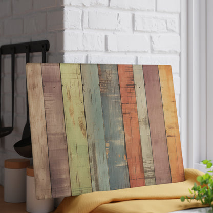 Wooden Print Glass Cutting Board