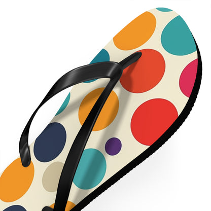 Colorful Polka Dot Pattern Flip-Flops