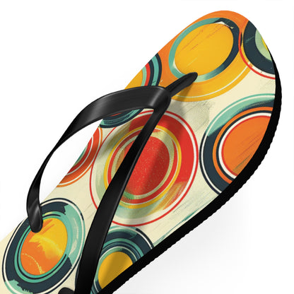 Abstract Decorative Circles Pattern  Flip-Flops