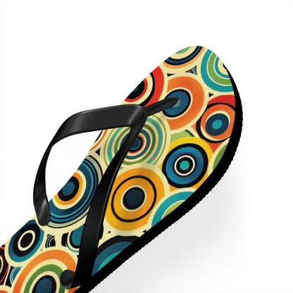 Abstract Decorative Circles Pattern Flip-Flops