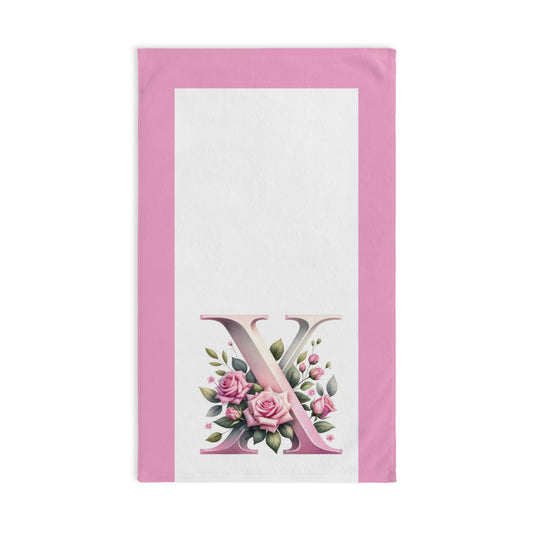 Alphabet Flowers Bathroom Hand Towel