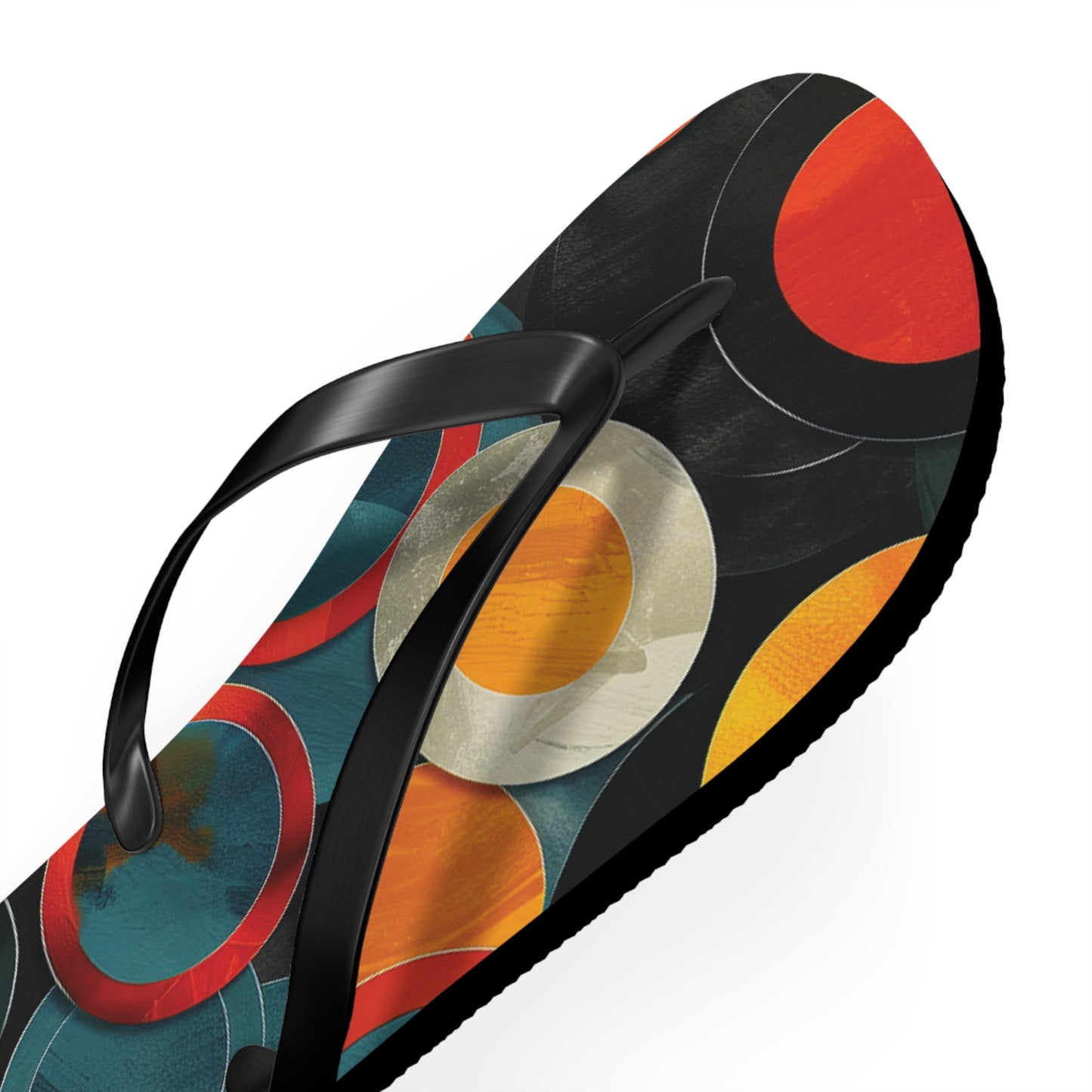 Abstract Decorative Circles Pattern Flip-Flops