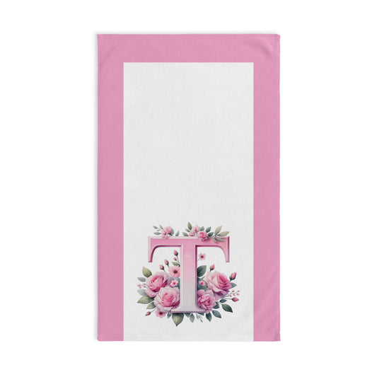 Alphabet Flowers Bathroom Hand Towel