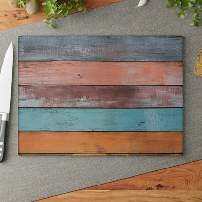 Wooden Print Glass Cutting Board