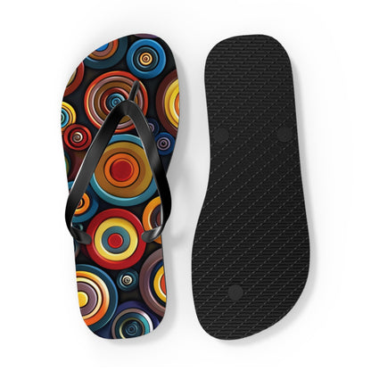 Abstract Decorative Circles Pattern Flip-Flops