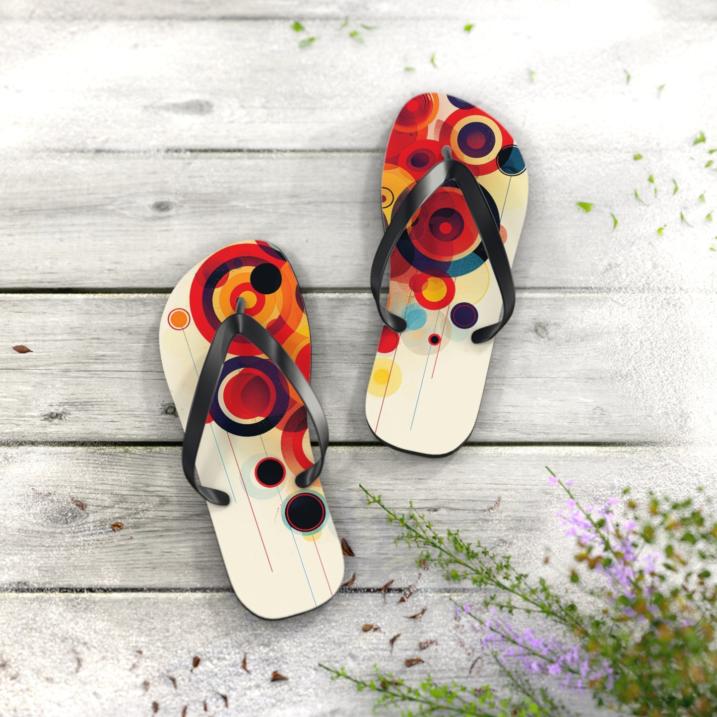 Abstract Decorative Circles  Flip-Flops