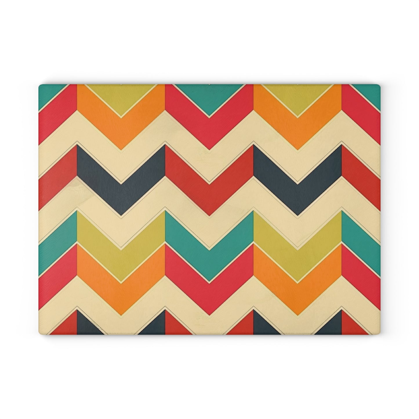 Chevron Print Glass Cutting Board