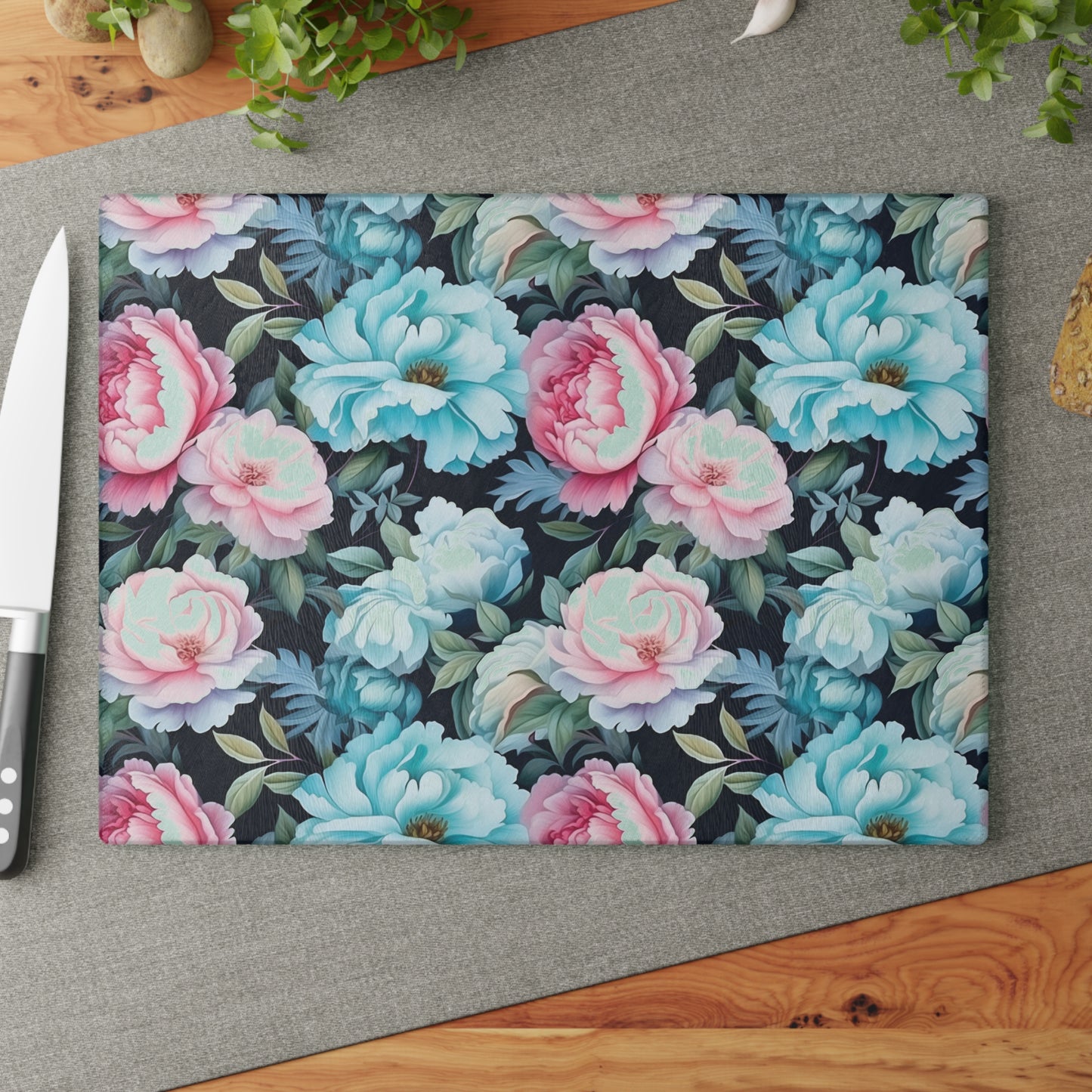 Floral Glass Cutting Board