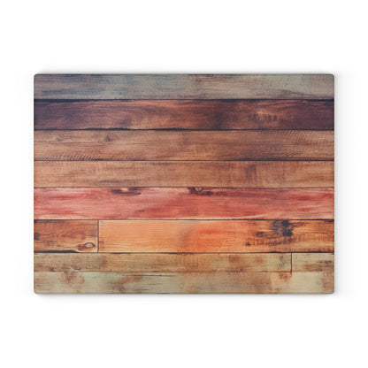 Wooden Print Glass Cutting Board