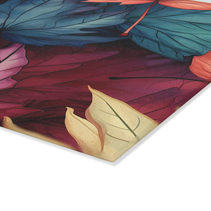 Autumn Floral Glass Cutting Board