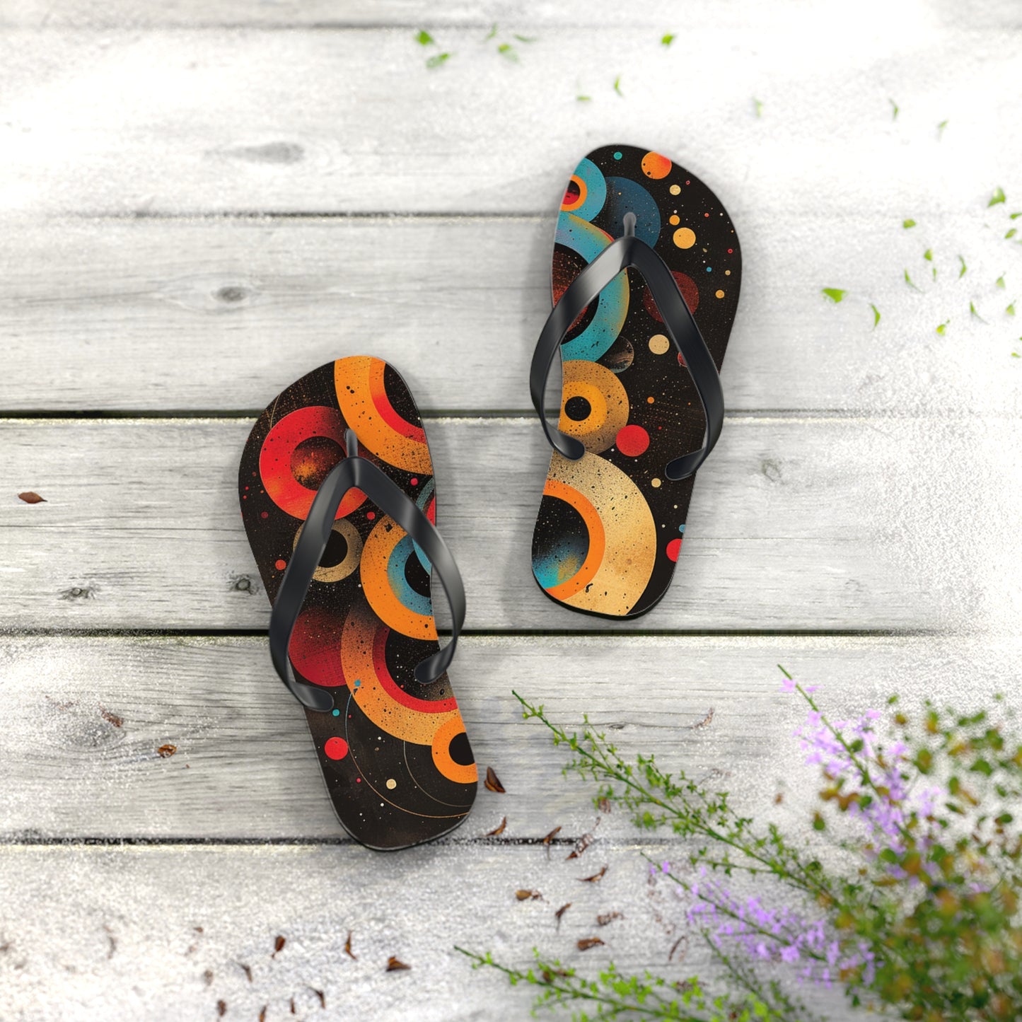 Abstract Decorative Circles  Flip-Flops