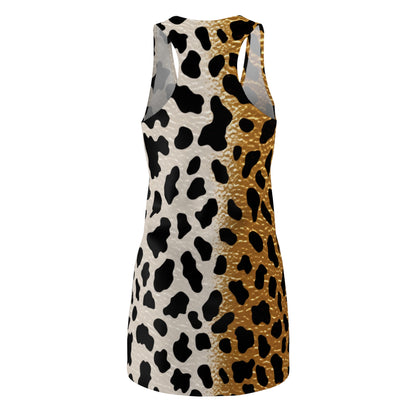 Leopard Pattern Women's Cut & Sew Racerback Dress