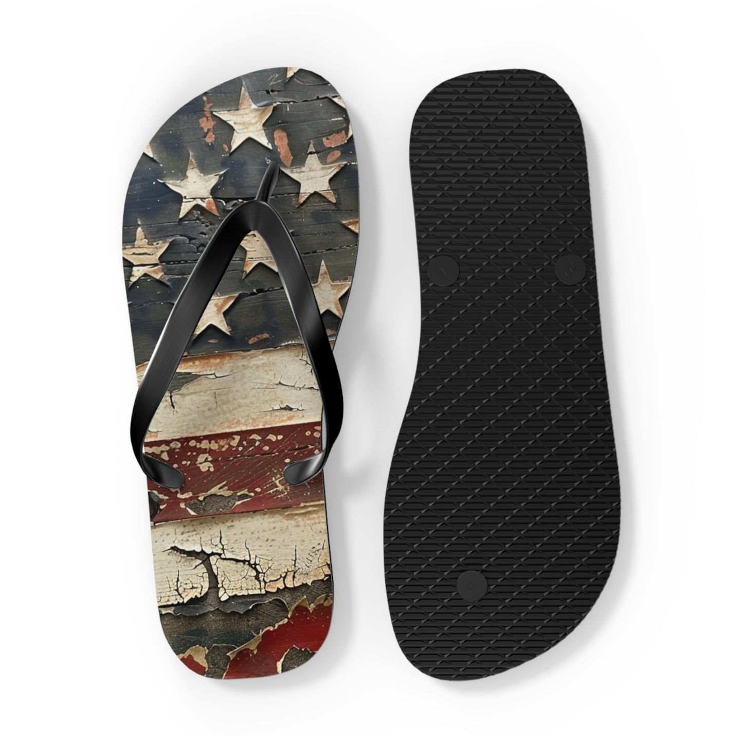 Distressed American Flag Flip-Flops