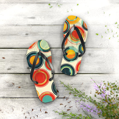 Abstract Decorative Circles Pattern  Flip-Flops