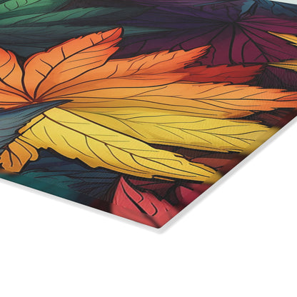 Autumn Floral Glass Cutting Board