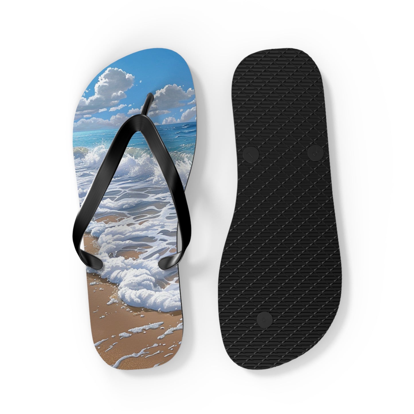 Sand Shore Ocean Waves Flip-Flops