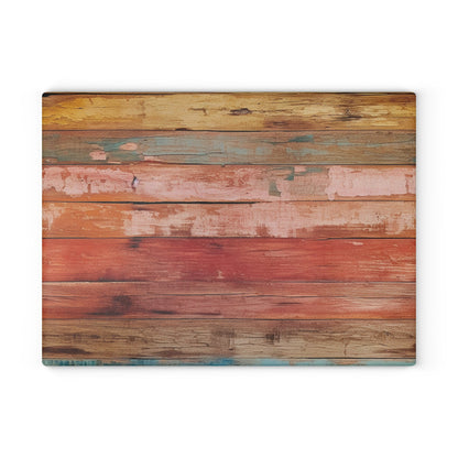 Wooden Print Glass Cutting Board