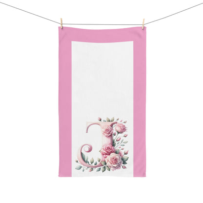 Alphabet Flowers Bathroom Hand Towel