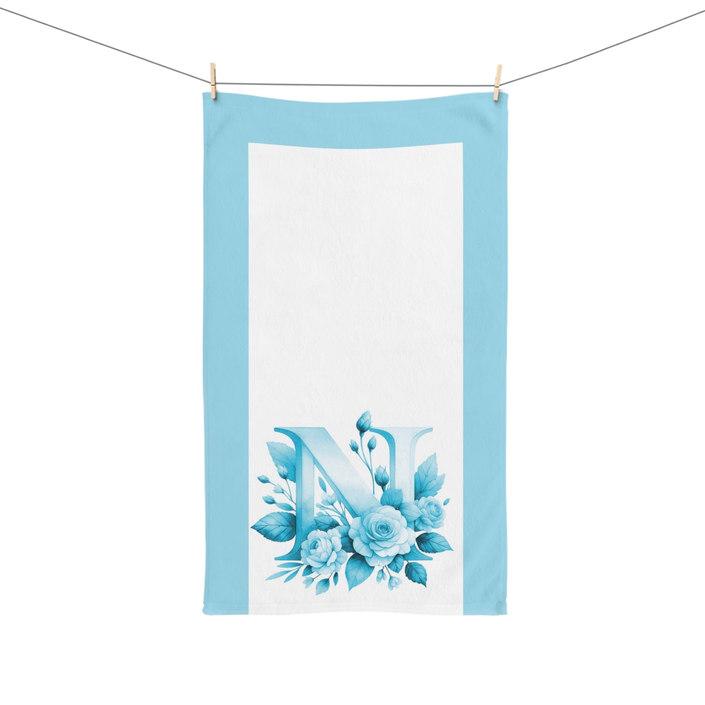 Alphabet Flowers Bathroom Hand Towel