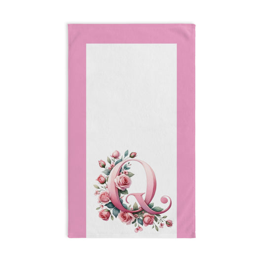 Alphabet Flowers Bathroom Hand Towel