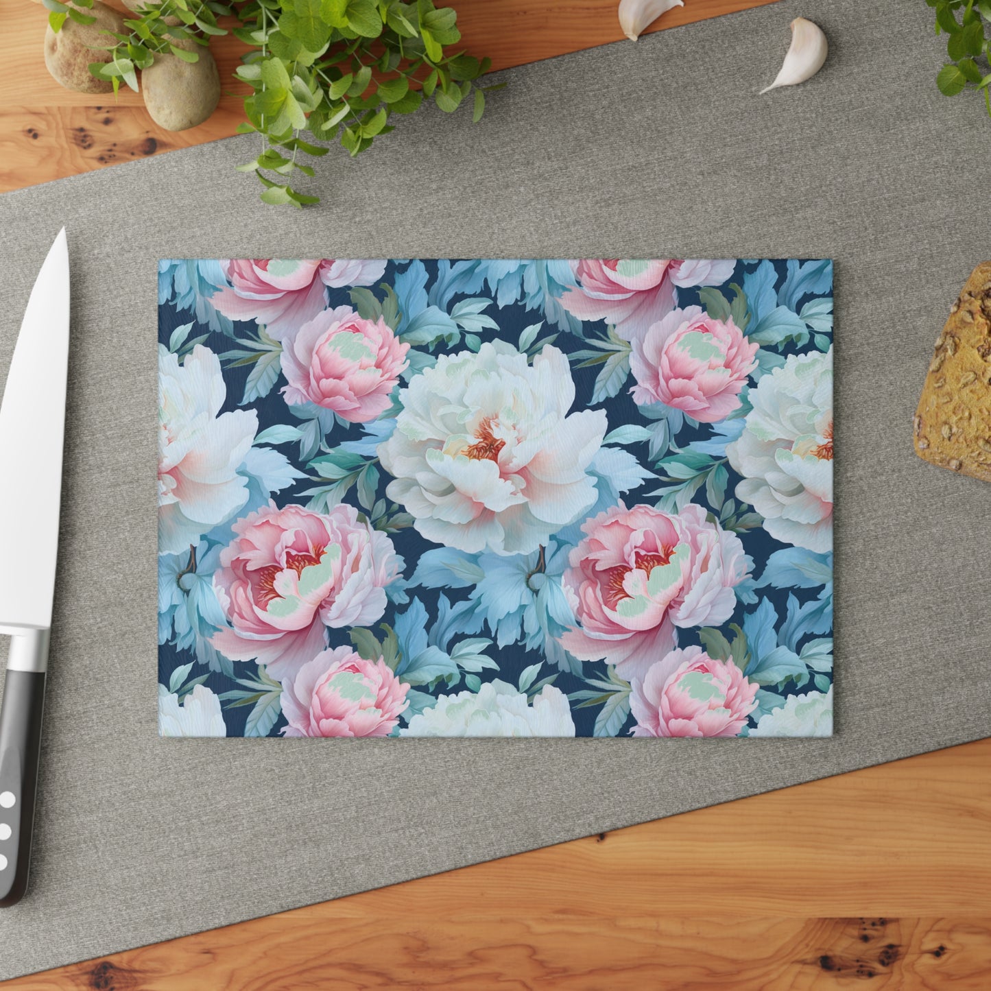 Floral Glass Cutting Board